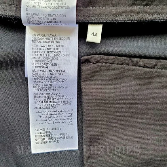 GUCCI PANTS BLACK SILK WOOL CREASED TROUSERS w LOGO BUTTON sz IT 44 US 8 - Picture 14 of 14